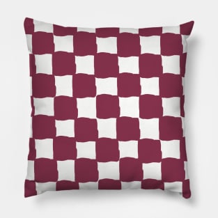 small checkered burgundy, Checkerboard Check Checkered, small checks, wine, plum, burgundy, western, prairie, aesthetic, retro, vintage, cowgirl Pillow