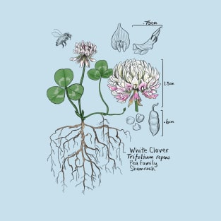 White Clover Botanical - tan T-Shirt