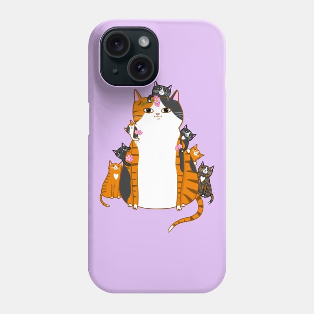 Mom and Kittens Phone Case by KilkennyCat Art