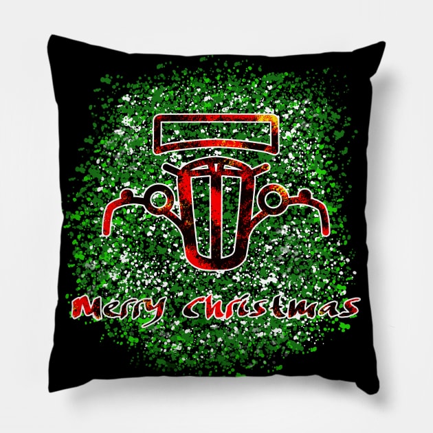Vintage car lover merry christmas greeting Pillow by soitwouldseem