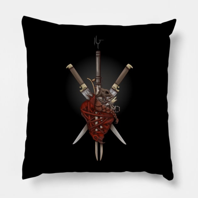 Three of Swords Pillow by Destology