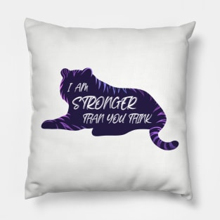 I Am Strong Affirmation Tiger Spirit Animal Positive Quote Animals Pillow