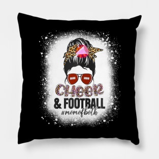 Funny Cheer Football Cheerleading Mom Of Both Messy Pillow