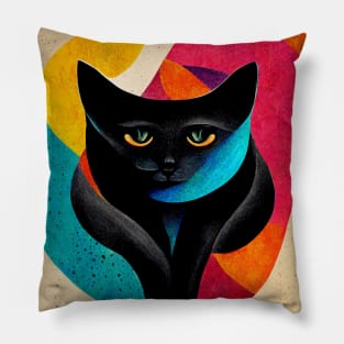 Abstract Cat Pillow