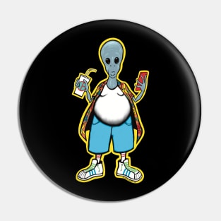 Alien Tourist Pin