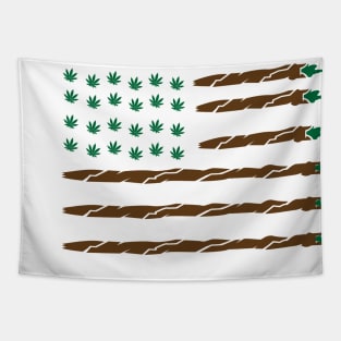 In Weed I Trust American Blunt Flag Tapestry