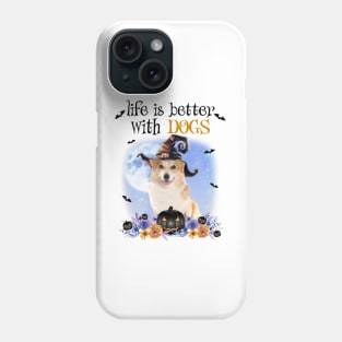 Corgi Witch Hat Life Is Better With Dogs Halloween Phone Case