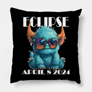 Cute monster watching solar eclipse Pillow