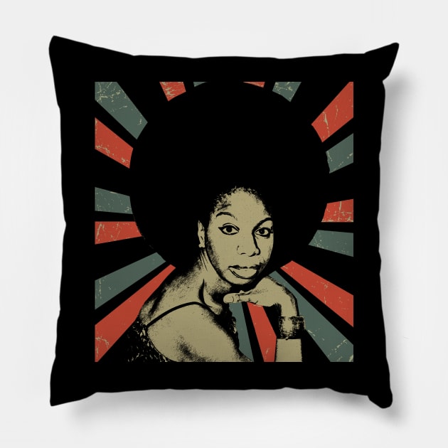 Nina Simone || Vintage Art Design || Exclusive Art Pillow by Setipixel