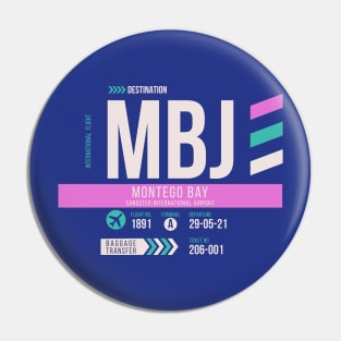 Montego Bay (MBJ) Airport Code Baggage Tag Pin
