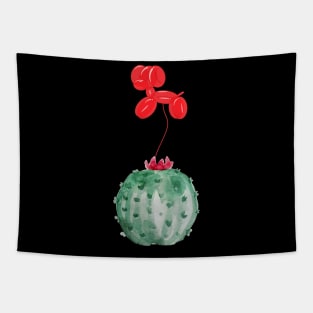 Cactus Red Dog Balloon Tapestry