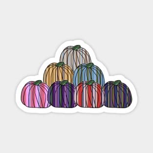 Colored Stripes Pumpkin Pile Magnet