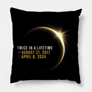 Totality 24 Twice In A Lifetime Total Solar Eclipse 2024 Pillow