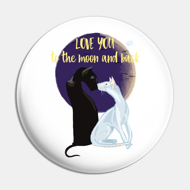 Love you to the moon and back cats print Pin by Orangerinka