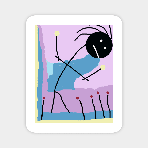 Kid in a Garden Stick Figure Magnet by Eigo Wild