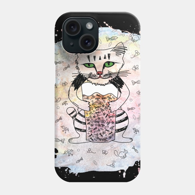 Emotional Cat. Self-confident Phone Case by PolinaPo