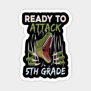 Dinosaur Kids Ready To Attack 5Th Grade Boys Back To School Magnet