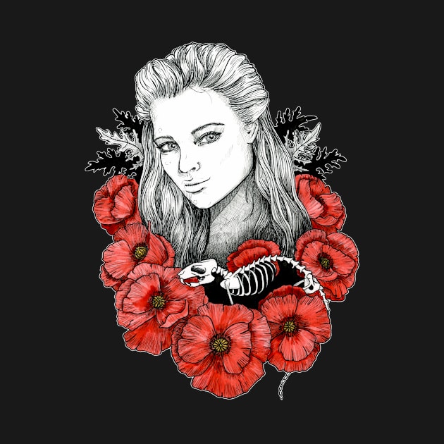 Girl with Poppy Flowers by CasmahCreations