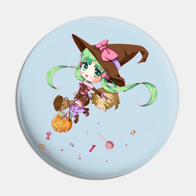 Kawaii Candy Witch Pin by Littlepancake