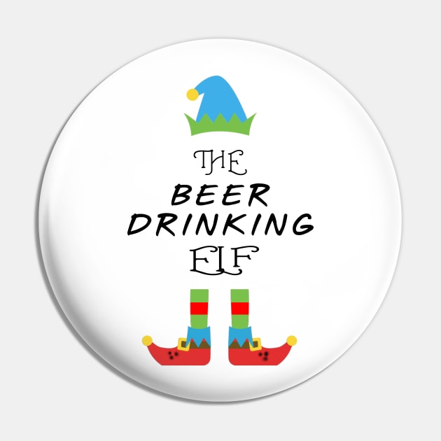 The Beer Drinking Elf Matching Family Group Christmas Party Pin by CareTees