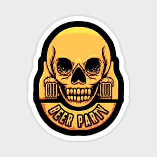 Skull Beer Party Magnet