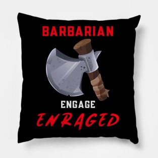 Barbarian Rage Dungeons Dragons Shirt Design Pillow