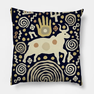 Shaman Bull in the Maze Ritual Pillow