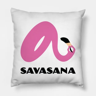 Savasana by The Flaminglet Pink Pool Flamingo Pillow