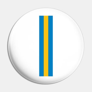 Retro American Football Stripes LA White, Blue, Yellow Pin