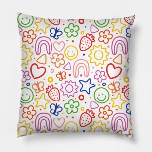 Colorful Nursery Kawaii Pattern Pillow