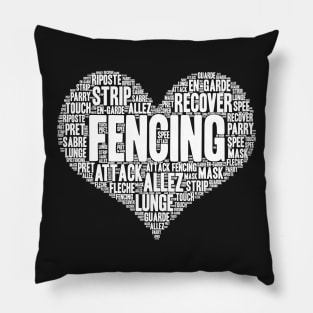 Fencing Heart Saber Epee Fence Gift product Pillow