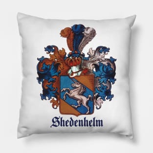 Shedenhelm Family Crest (with name) Pillow