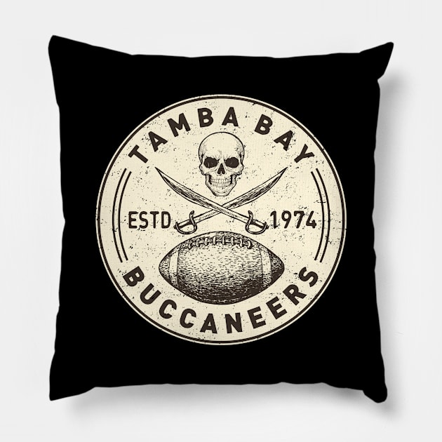 Vintage Tampa Bay Buccaneers by Buck Tee Originals Pillow by Buck Tee