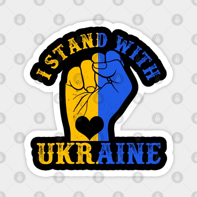 Support Ukraine I Stand With Ukraine Ukrainian Flag Magnet by Happy Shirt