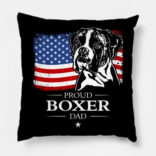 Proud Boxer Dog Dad American Flag patriotic dog Pillow