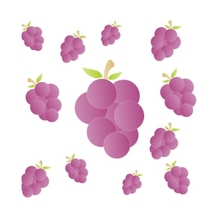 Grapes Pattern Purple T-Shirt