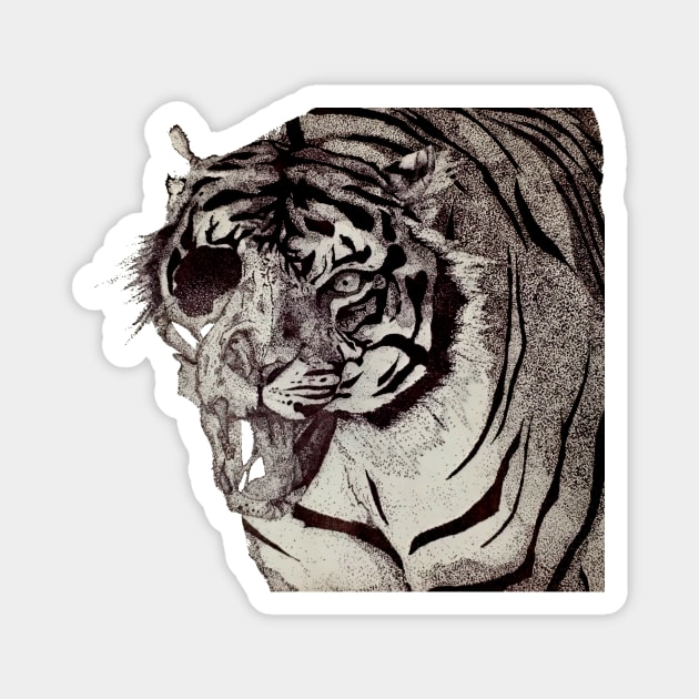 Decaying Tiger Magnet by mtndew3301@gmail.com