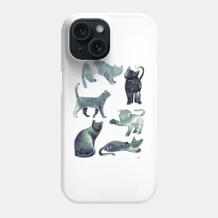 Galaxy Cats Pattern - Gray Phone Case