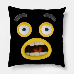 surprised 3d face unisex t-shirt Pillow