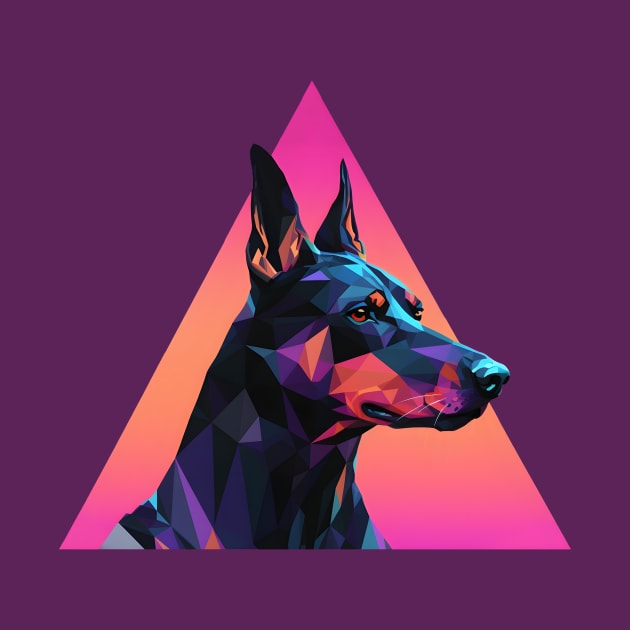 Synthwave Doberman by NeonOverdrive