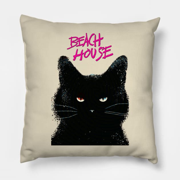 Beach House Cats Pillow by 14RF