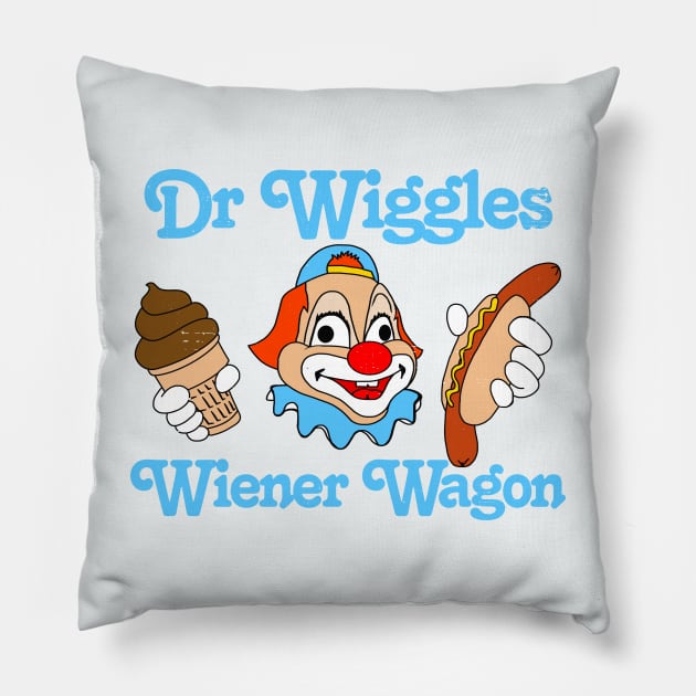 Dr Wiggles Wiener Wagon Pillow by darklordpug