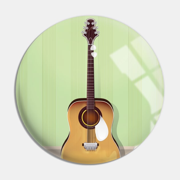 Acoustic Guitar Pin by nickemporium1