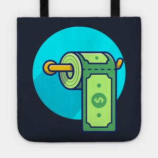 Dollar money toilet paper roll cartoon Tote