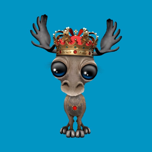 Cute Royal Moose Wearing Crown by jeffbartels