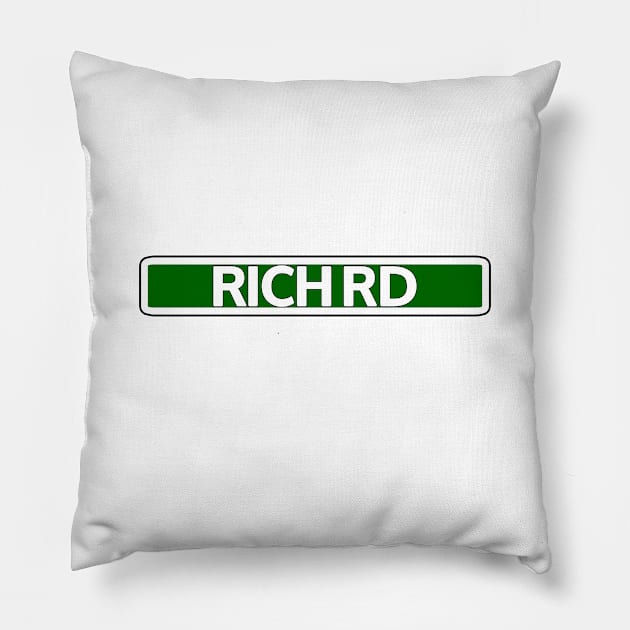 Rich Rd Street Sign Pillow by Mookle