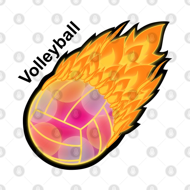 Volleyball On Fire by Designoholic