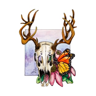 Deer Skull & Butterfly T-Shirt