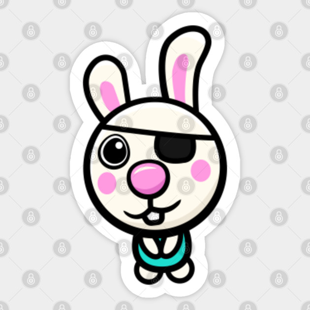 Bunny Cute Piggy Character Skin Roblox Bunny Sticker Teepublic - roblox white eye patch