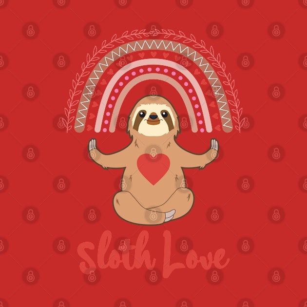 Sloth Love Heart Spirit Animal I Love Sloths by RongWay